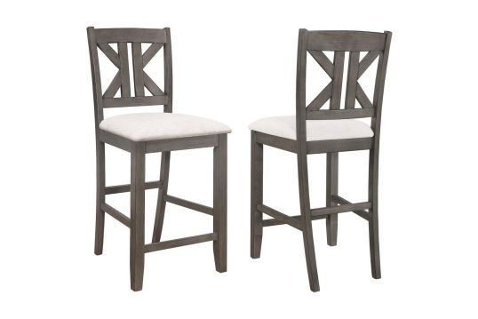 Athens Upholstered Seat Counter Height Stools Light Tan (Set of 2)