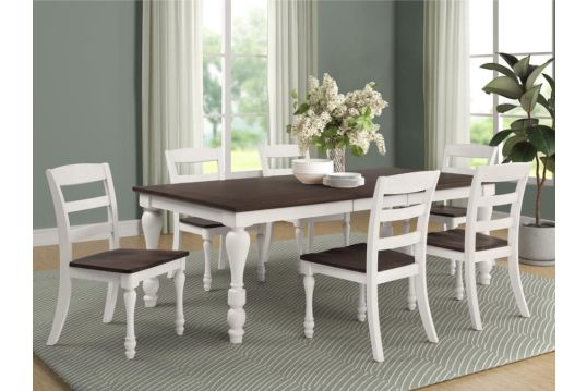 Madelyn 5-piece Rectangle Dining Set Dark Cocoa and Coastal White