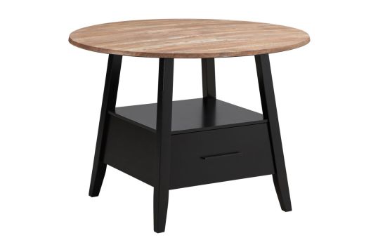 Gibson 1-drawer Round Counter Height Table Yukon Oak and Black