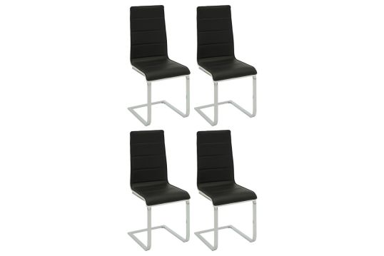Broderick Upholstered Side Chairs Black and White (Set of 4)