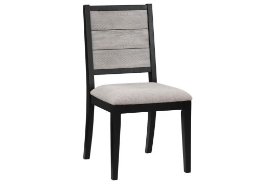 Elodie Upholstered Padded Seat Dining Side Chair Dove Grey and Black (Set of 2)