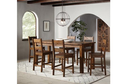 Coleman 5-piece Counter Height Dining Set Rustic Golden Brown