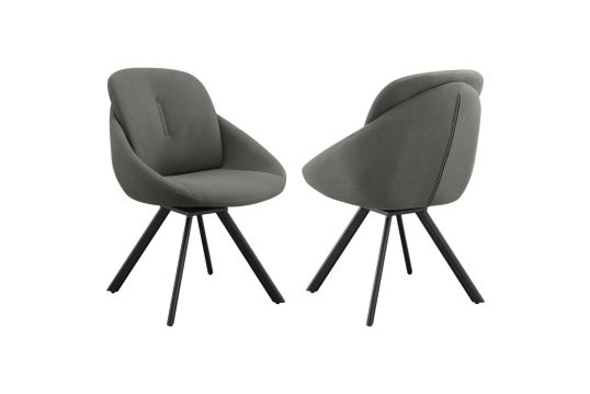 Mina Upholstered Swivel Padded Side Chairs (Set of 2)