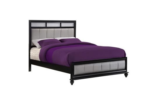 Barzini Queen Upholstered Bed Black and Grey