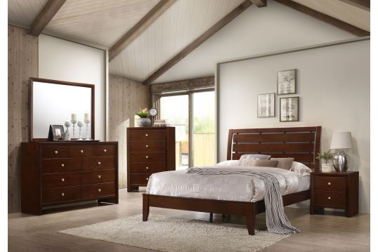 Serenity Rich Merlot California King Five-Piece Bedroom Set