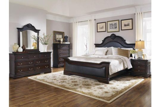 Cambridge Queen Panel Bed Cappuccino and Brown
