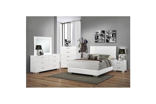 Felicity 6-piece California King Bedroom Set Glossy White
