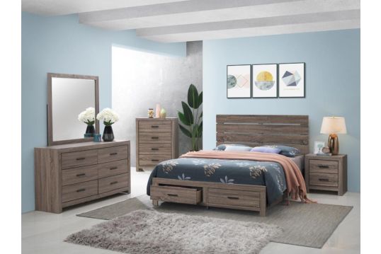 Brantford 4-piece Eastern King Storage Bedroom Set Barrel Oak