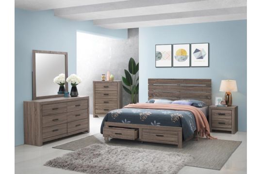 Brantford 5-piece Queen Storage Bedroom Set Barrel Oak