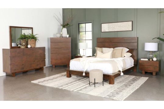 Genevieve 5-piece California King Platform Bedroom Set Dark Brown