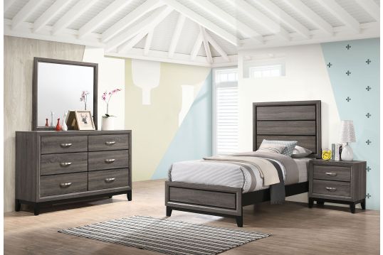 Watson 4-piece Twin Bedroom Set Grey Oak