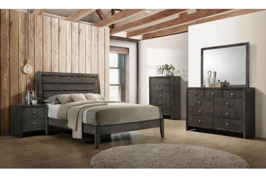 Serenity 4-piece Queen Sleigh Bedroom Set Mod Grey