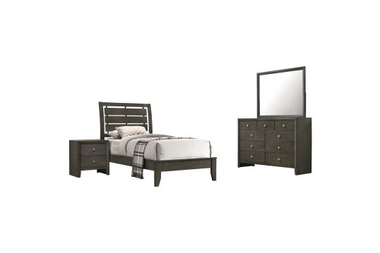 Serenity 4-piece Twin Bedroom Set Mod Grey