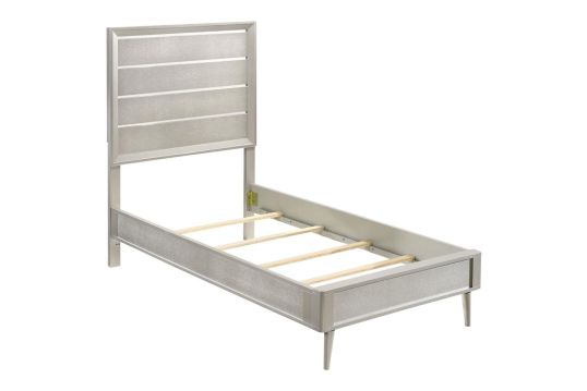 Ramon Twin Panel Bed Metallic Sterling