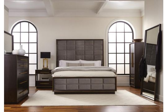 Durango 4-piece California King Panel Bedroom Set Grey and Smoked Peppercorn