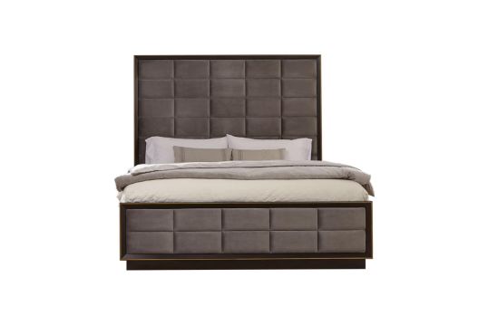 Durango Queen Upholstered Bed Smoked Peppercorn and Grey