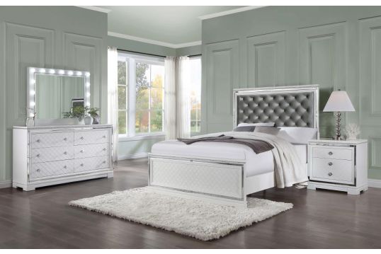 Eleanor Upholstered Tufted Bedroom Set White