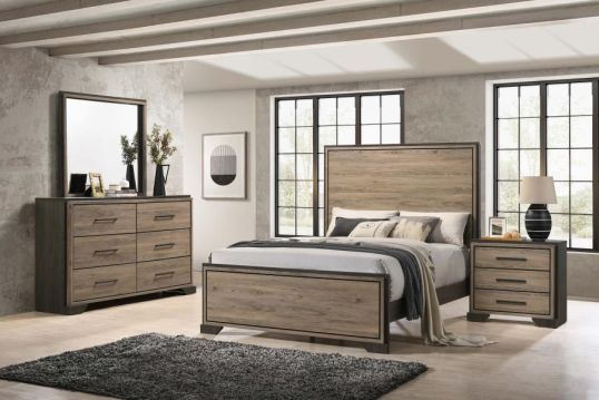 Baker 4-piece California King Bedroom Set Brown and Light Taupe