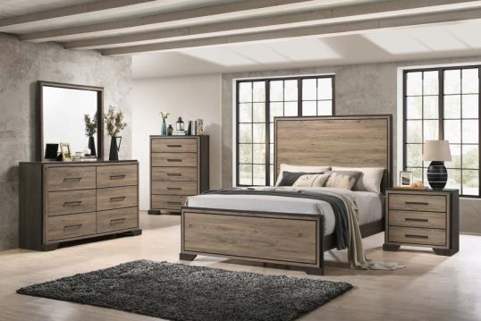 Baker 5-piece California King Bedroom Set Brown and Light Taupe