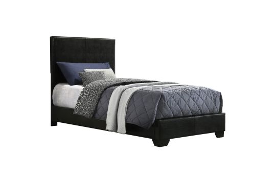 Conner Upholstered Twin Panel Bed Black