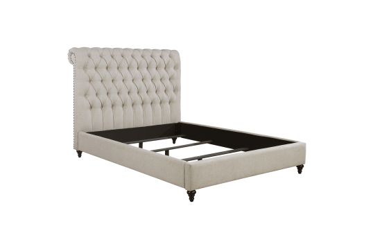 Devon Upholstered Full Panel Bed Beige