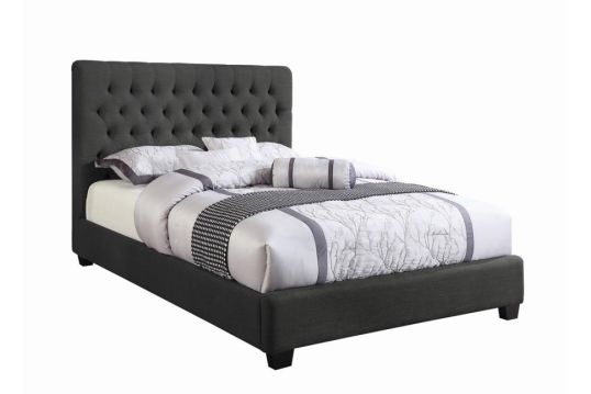 Chloe Tufted Upholstered Full Bed Charcoal