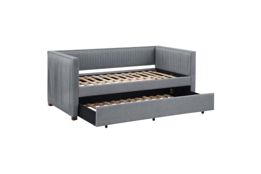 Brodie Upholstered Twin Daybed with Trundle Grey