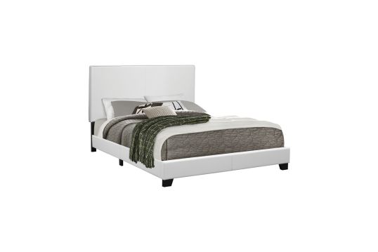 Mauve Upholstered Twin Panel Bed White