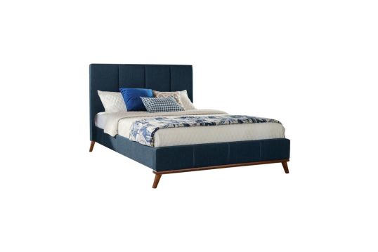 Charity Queen Upholstered Bed Blue
