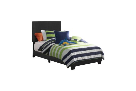Dorian Upholstered Twin Bed Black