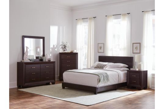 Dorian 5-piece Queen Bedroom Set Brown and Dark Cocoa