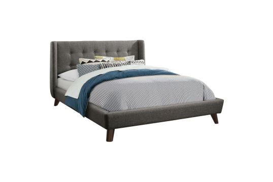Carrington Button Tufted Full Bed Grey