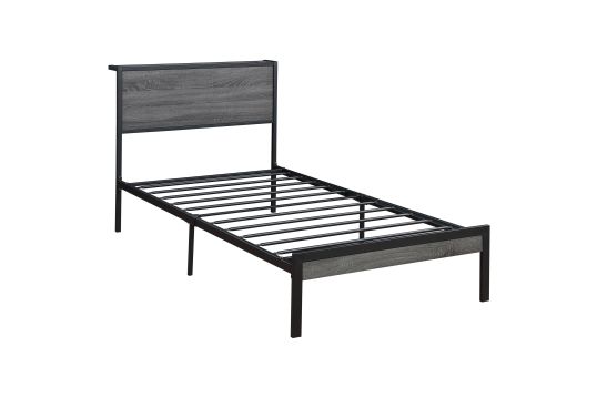 Ricky Metal Twin Panel Bed Grey