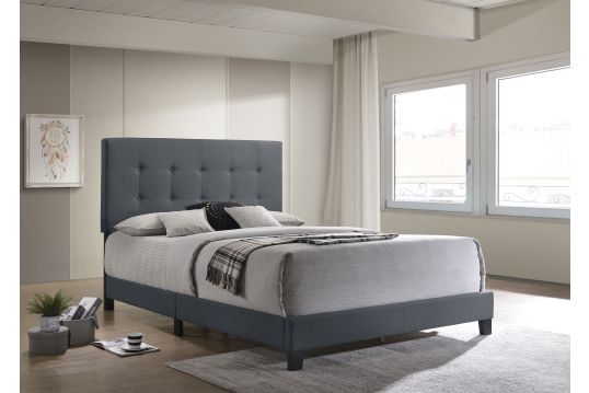 Mapes Upholstered Full Panel Bed Grey