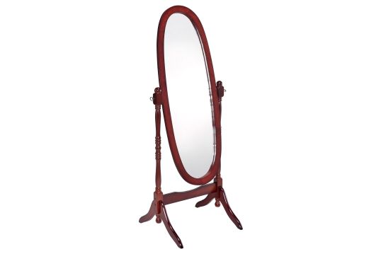 Foyet Oval Cheval Mirror Merlot