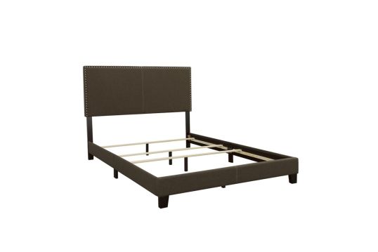Boyd Queen Upholstered Bed with Nailhead Trim Charcoal