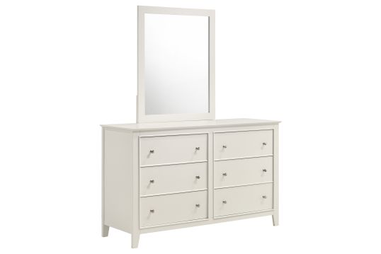 Selena 6-drawer Dresser with Mirror Cream White