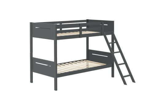 Littleton Wood Twin Over Twin Bunk Bed Grey