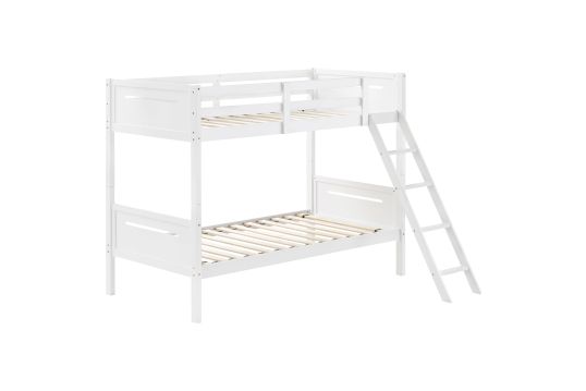Littleton Wood Twin Over Twin Bunk Bed White