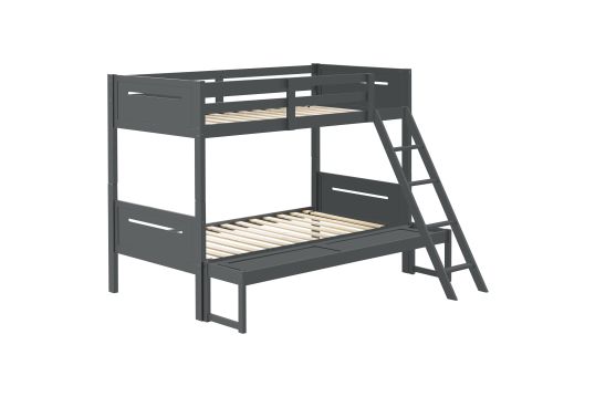Littleton Wood Twin Over Full Bunk Bed Grey