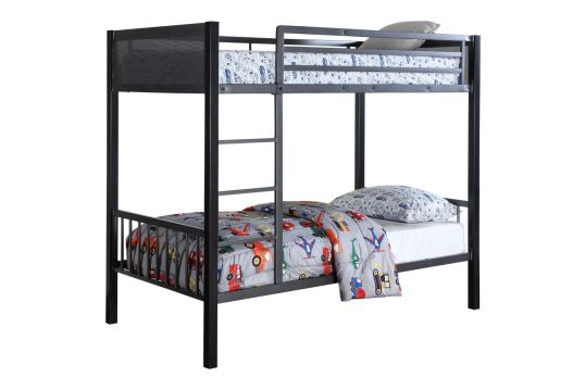 Meyers Twin Over Twin Metal Bunk Bed Black and Gunmetal