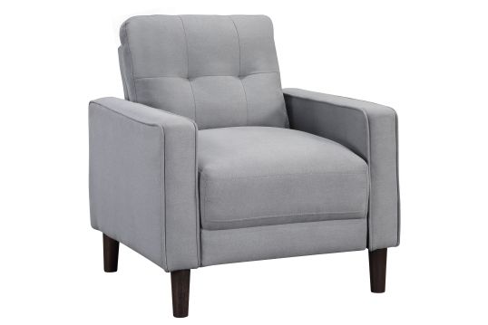Bowen Upholstered Track Arms Tufted Chair Grey