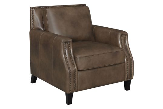 Leaton Upholstered Recessed Arm Chair Brown Sugar