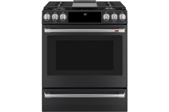 Caf陠30" Smart Slide-In, Front-Control, Gas Range with Convection Oven