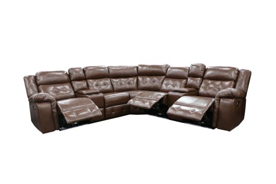 Traydon 3pc Power Sectional with massage Brown
