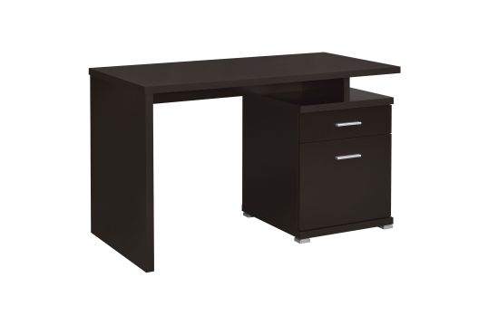 Irving 2-drawer Office Desk with Cabinet Cappuccino