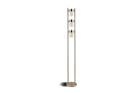 Munson Floor Lamp with 3 Swivel Lights Brushed Silver