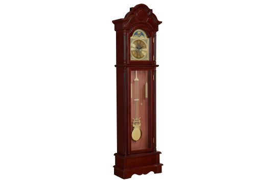 Diggory Grandfather Clock Brown Red and Clear