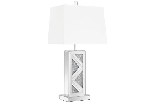 Carmen Geometric Base Table Lamp Silver