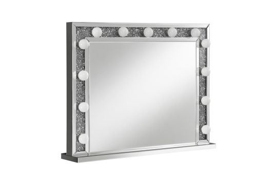 Wilmer Rectangular Table Mirror with Lighting Silver